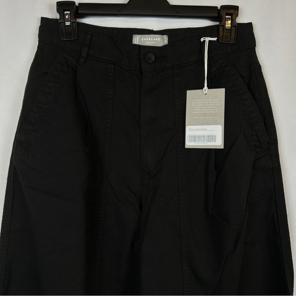 NEW Everlane Crop Black Wide Straight Leg Cargo Pants Cotton Linen Blend Size 6 - Picture 8 of 16